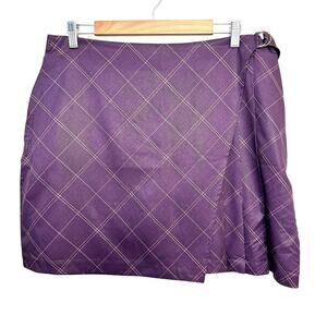 NWT Greg Norman ML75 Performance Golf Skort – Women's Large –Purple Plaid Preppy